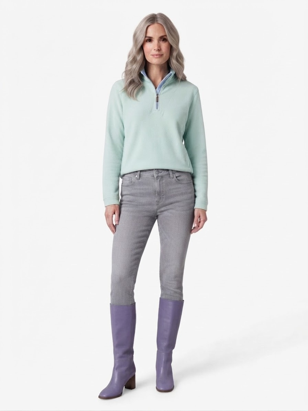 Tommy Bahama Pullovet Mint Green Quarter Zip Fleece Cozy
